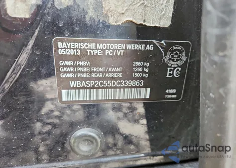 2013 BMW 535 Xigt z USA, uszkodzony, nr VIN WBASP2C55DC339863